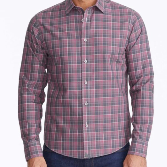 UNTUCKit Mens Red Check Cotton Wrinkle Free Lerman Casual Office Shirt- Sz-XL - Picture 1 of 16